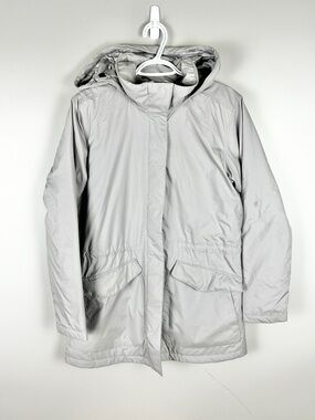 MEC Insulated‎ Rain Jacket Medium Weight Grey Sz Small Waterproof Hooded Casual